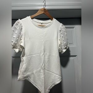 Elegant White Puff Sleeve bodysuit
